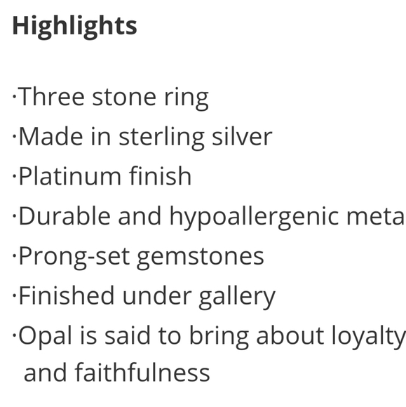 Opal Ring - Platinum over Sterling Silver - Picture 7 of 9